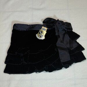 NWT Juicy Couture 3-Layer Tiered Wrap Around Skirt w/ Ribbon - M - Black-Ret$185